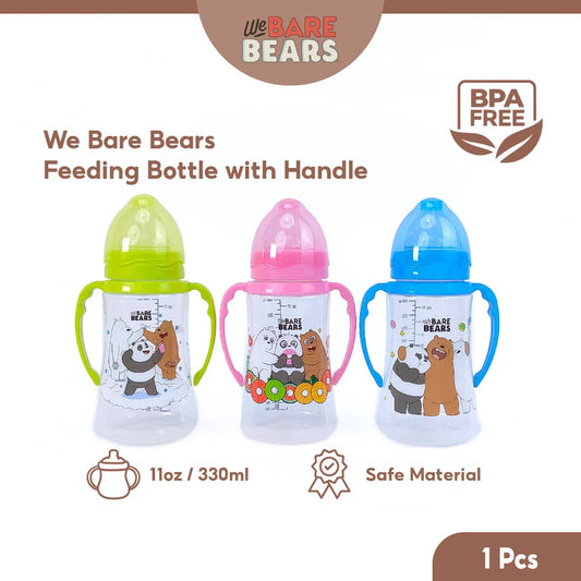 We Bare Bears 11oz/330ml Wide Neck Feeding Bottle With Handle 30442