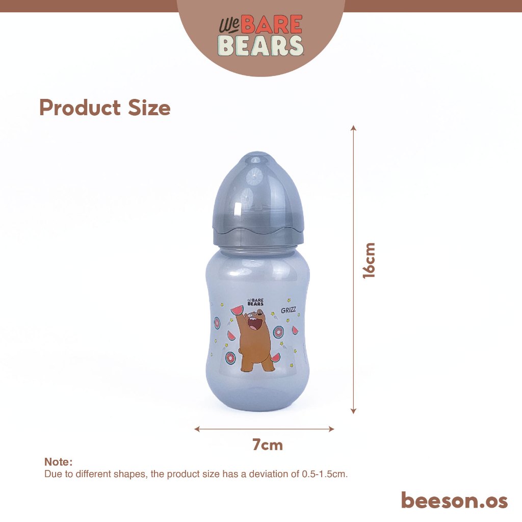 We Bare Bears 8oz/250ml Wide Neck Feeding Bottle 30430