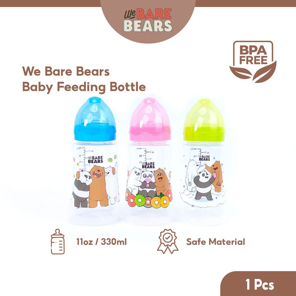 We Bare Bears 11oz/330ml Wide Neck Feeding Bottle 30439