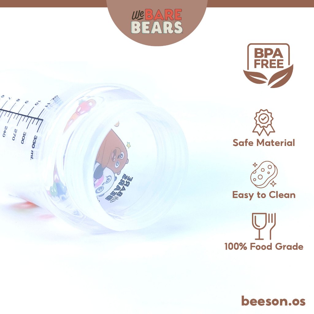 We Bare Bears 11oz/330ml Wide Neck Feeding Bottle 30439