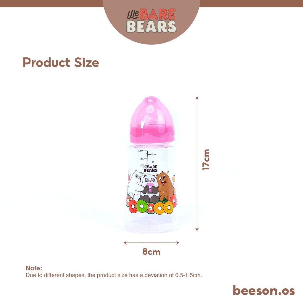 We Bare Bears 11oz/330ml Wide Neck Feeding Bottle 30439