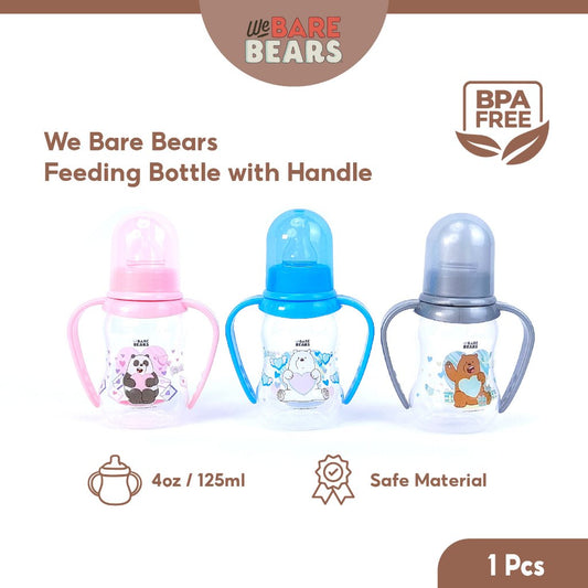 We Bare Bears 4oz/125ml Standard Neck Feeding Bottle With Handle 30409