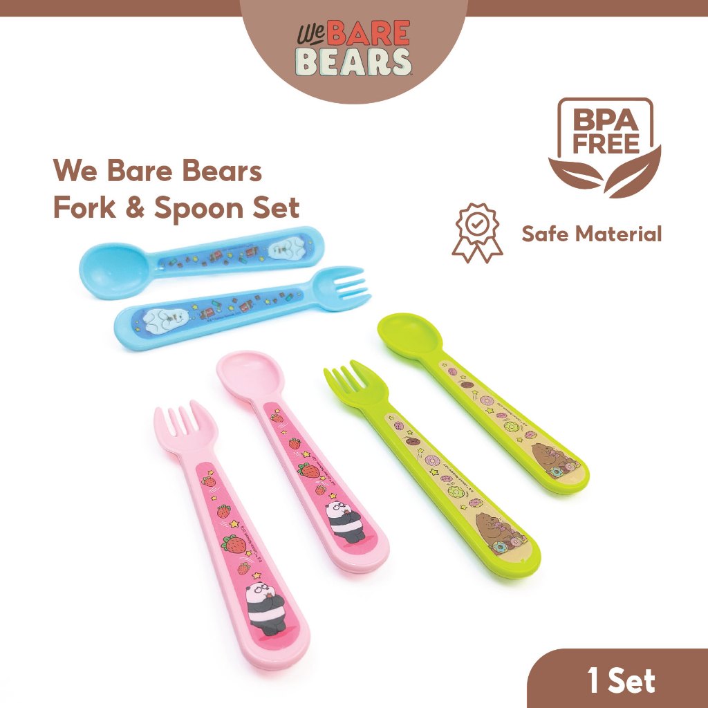 We Bare Bears Baby Feeding Spoon & Fork Set 30487