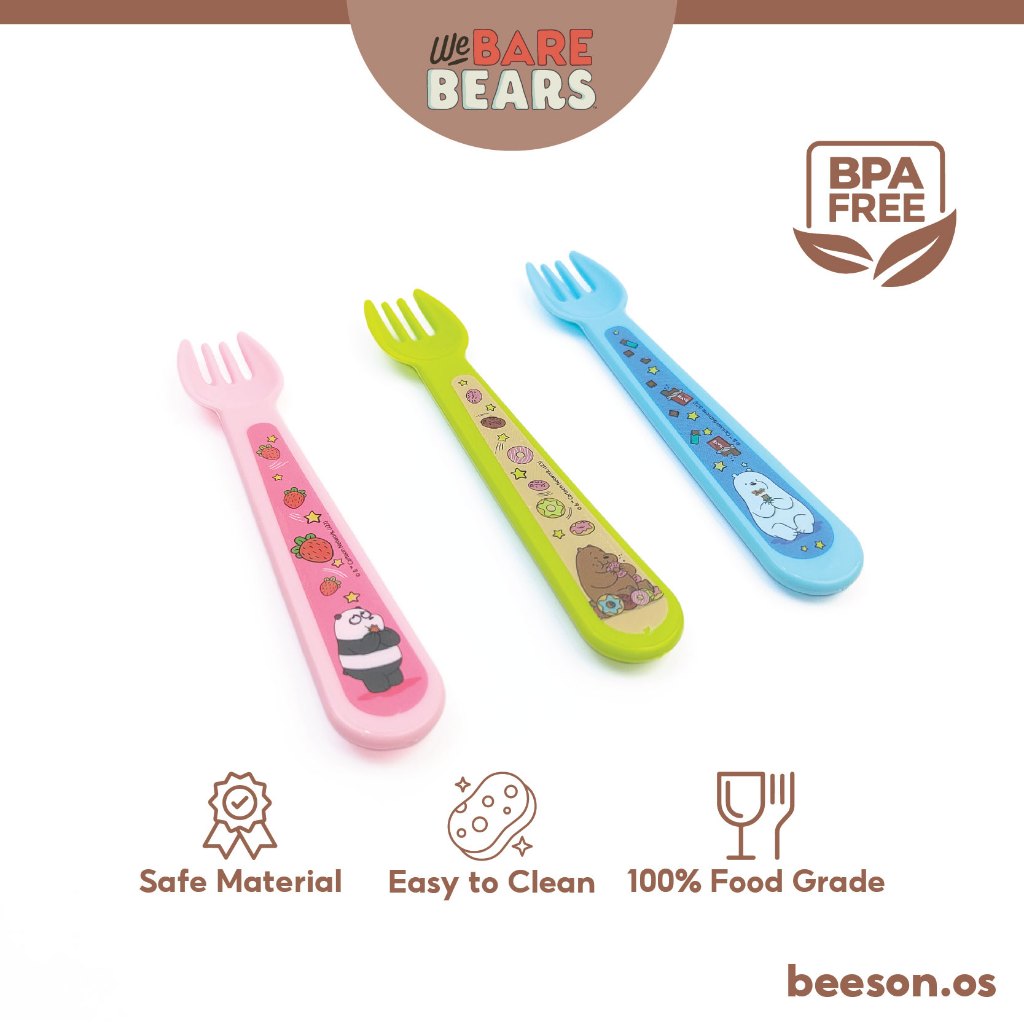 We Bare Bears Baby Feeding Spoon & Fork Set 30487