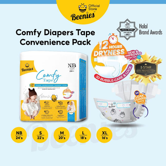 Beenies Diapers Baby Comfy Tape Convenience Pack