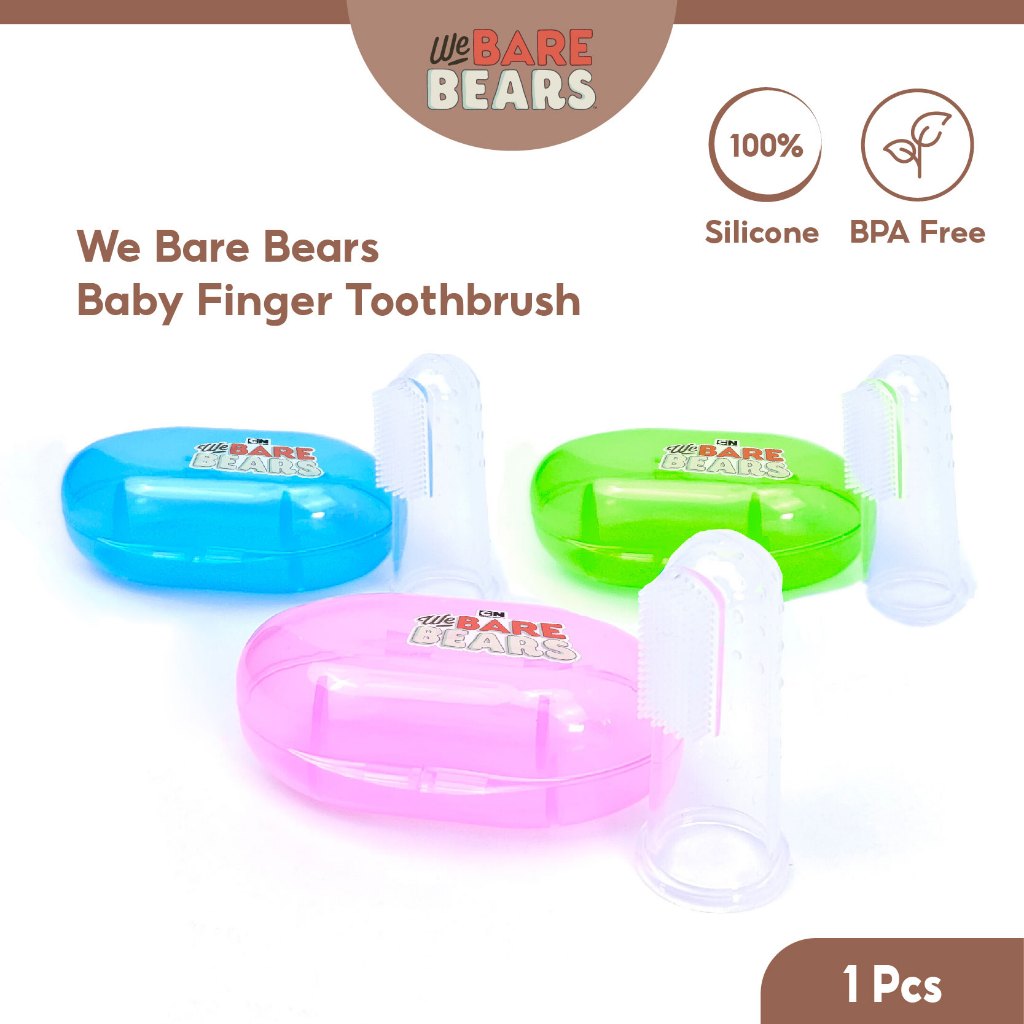 We Bare Bears Baby Finger Silicone Oral Massager Brush With Case 30481