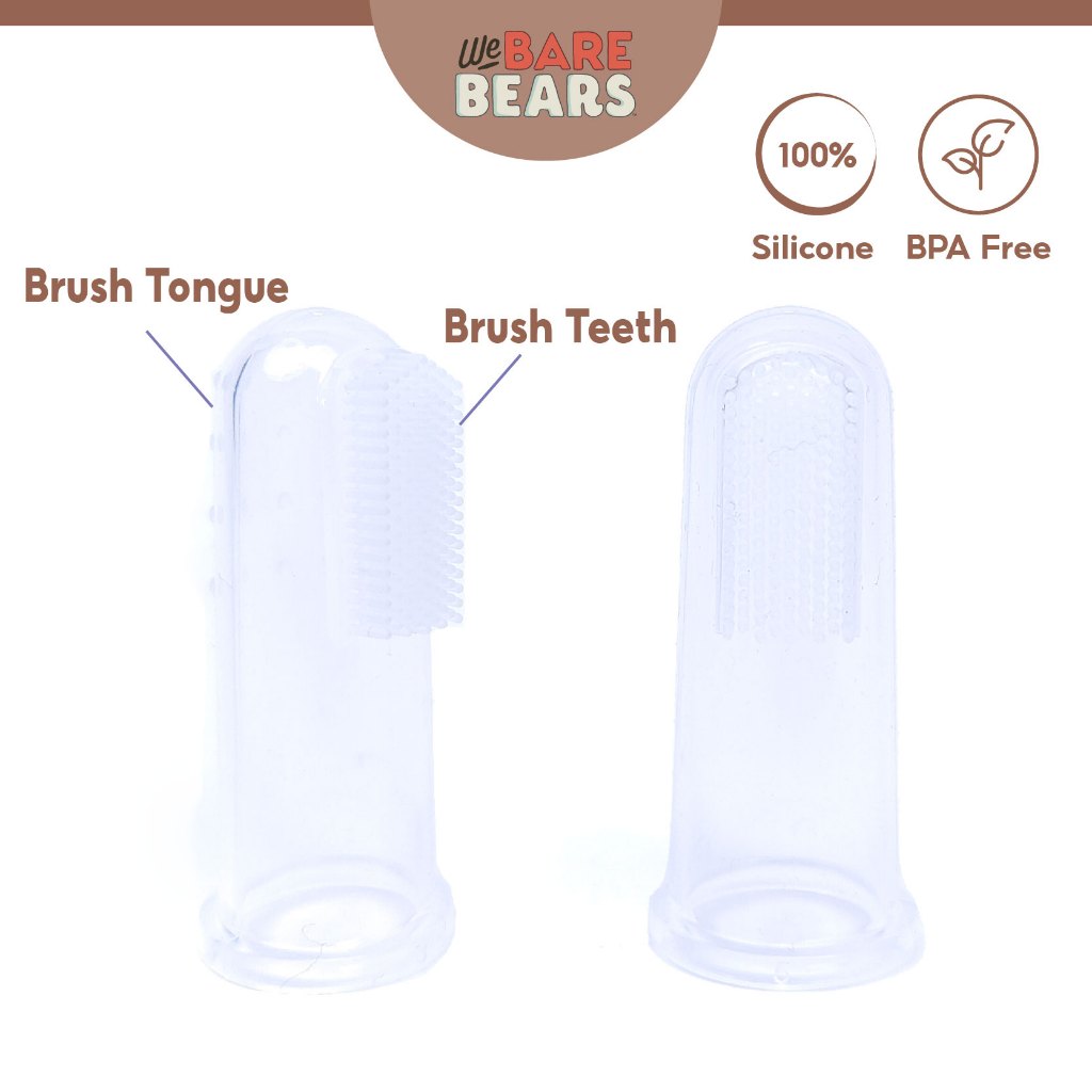 We Bare Bears Baby Finger Silicone Oral Massager Brush With Case 30481