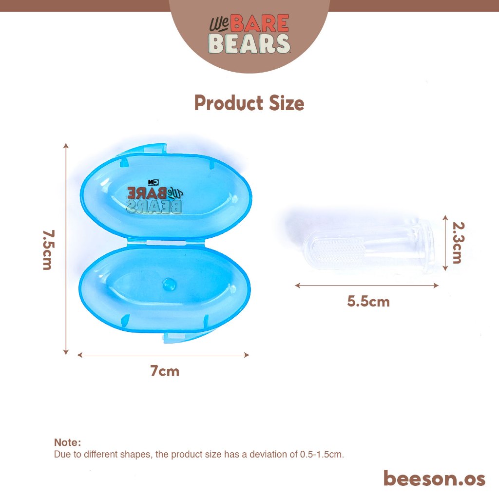 We Bare Bears Baby Finger Silicone Oral Massager Brush With Case 30481