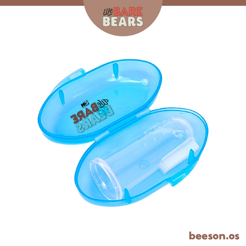 We Bare Bears Baby Finger Silicone Oral Massager Brush With Case 30481