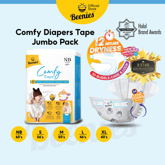 Beenies Diapers Baby Comfy Tape Jumbo Pack