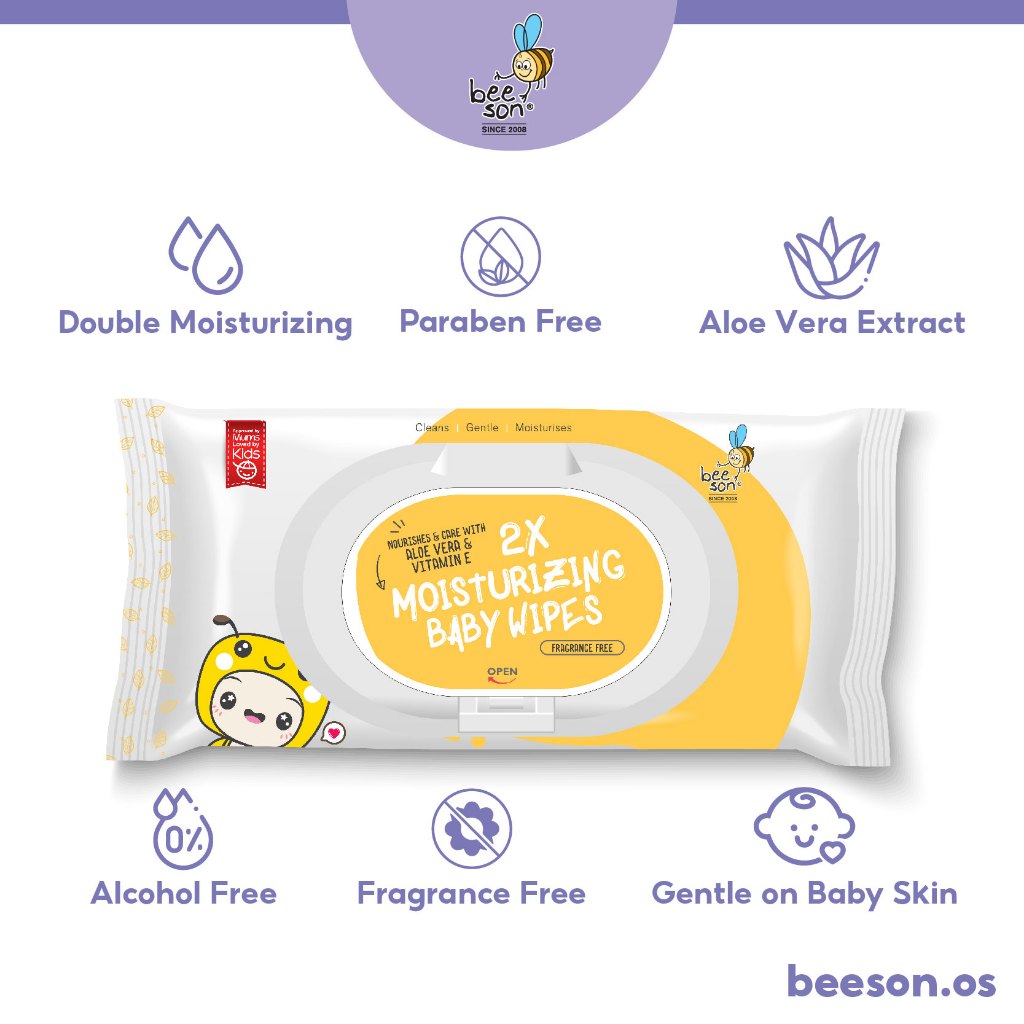 Beeson Baby Wet Wipes Powder Scented / Fragrance Free (80’s x 2) 10830 10834