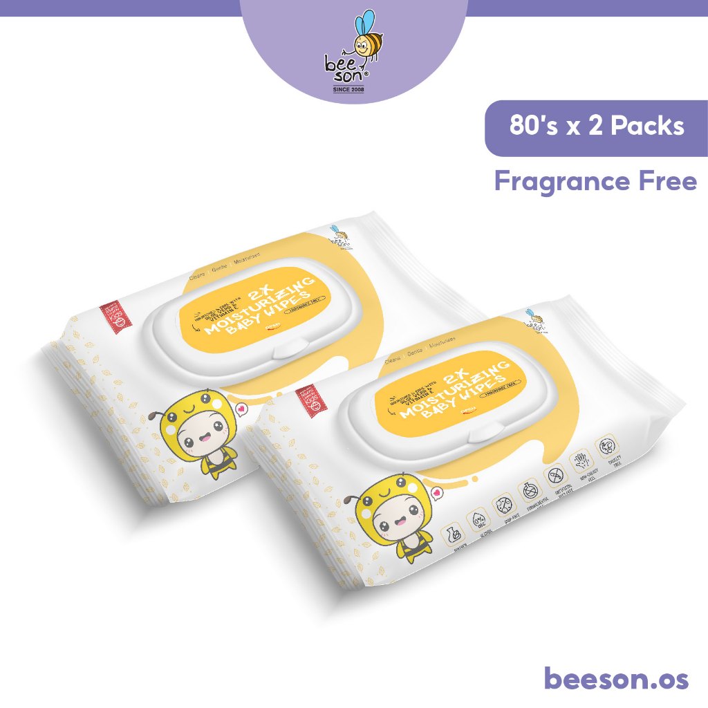 Beeson Baby Wet Wipes Powder Scented / Fragrance Free (80’s x 2) 10830 10834