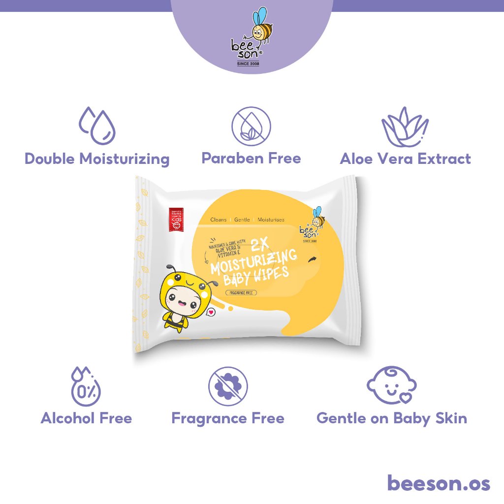 Beeson Baby Wet Wipes Fresh Scented / Fragrance Free (30’s x 2) 10832 10833