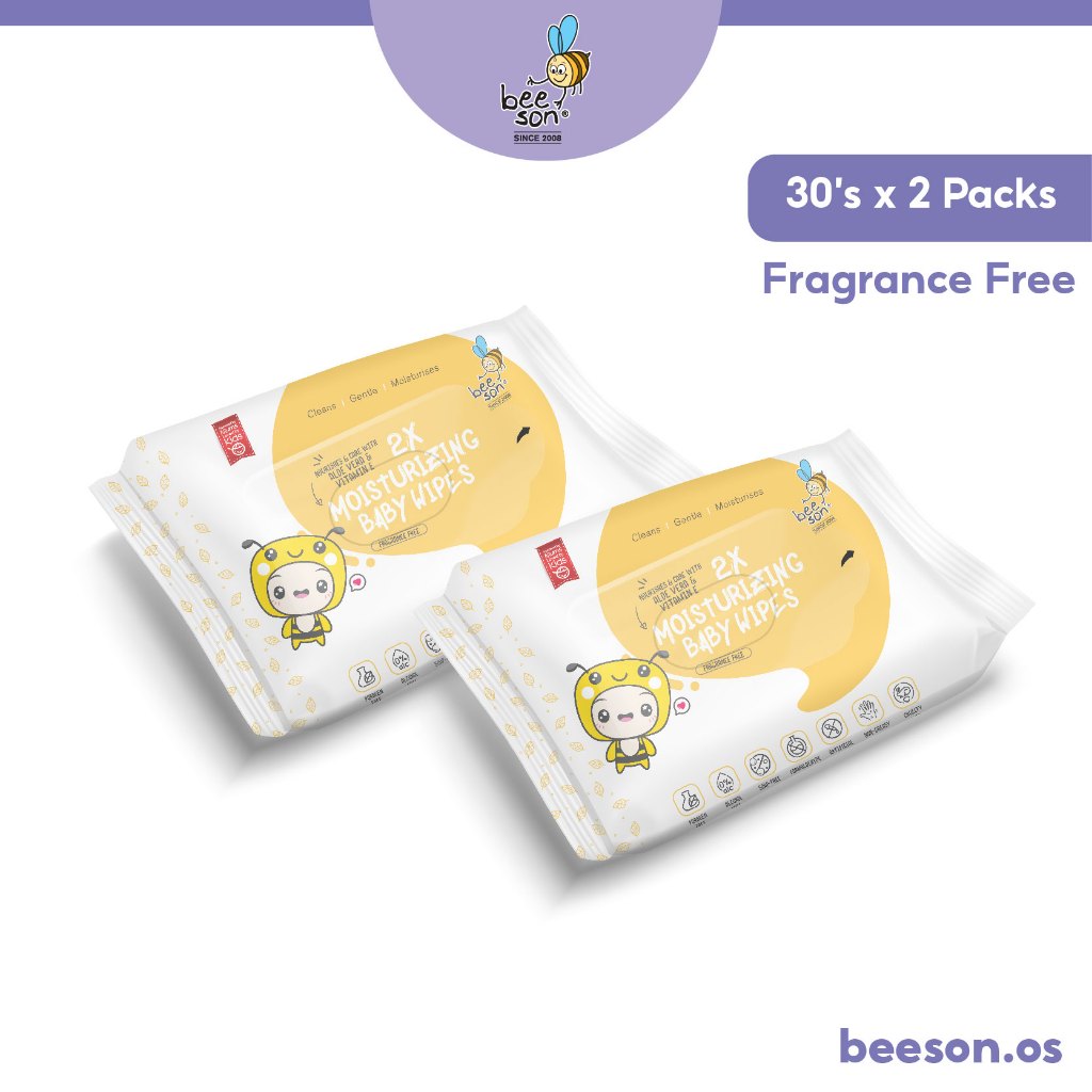 Beeson Baby Wet Wipes Fresh Scented / Fragrance Free (30’s x 2) 10832 10833