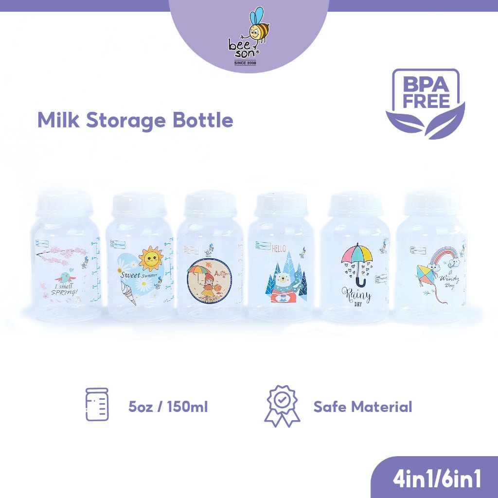 Beeson 4in1 / 6in1 150ml Breastmilk Milk Storage Bottles Set 80701 81236