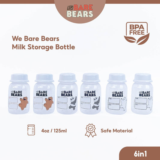 We Bare Bears 4oz/125ml 6in1 Breast Milk Storage Bottle 30403