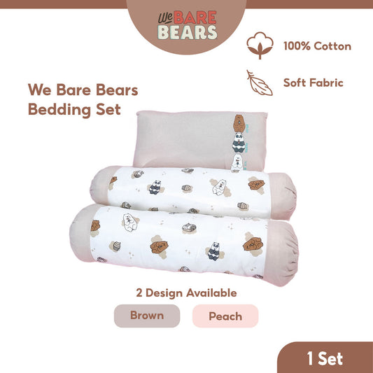 We Bare Bear 3in1 Baby Bedding Set With Pillow & Bolsters 30091 30093