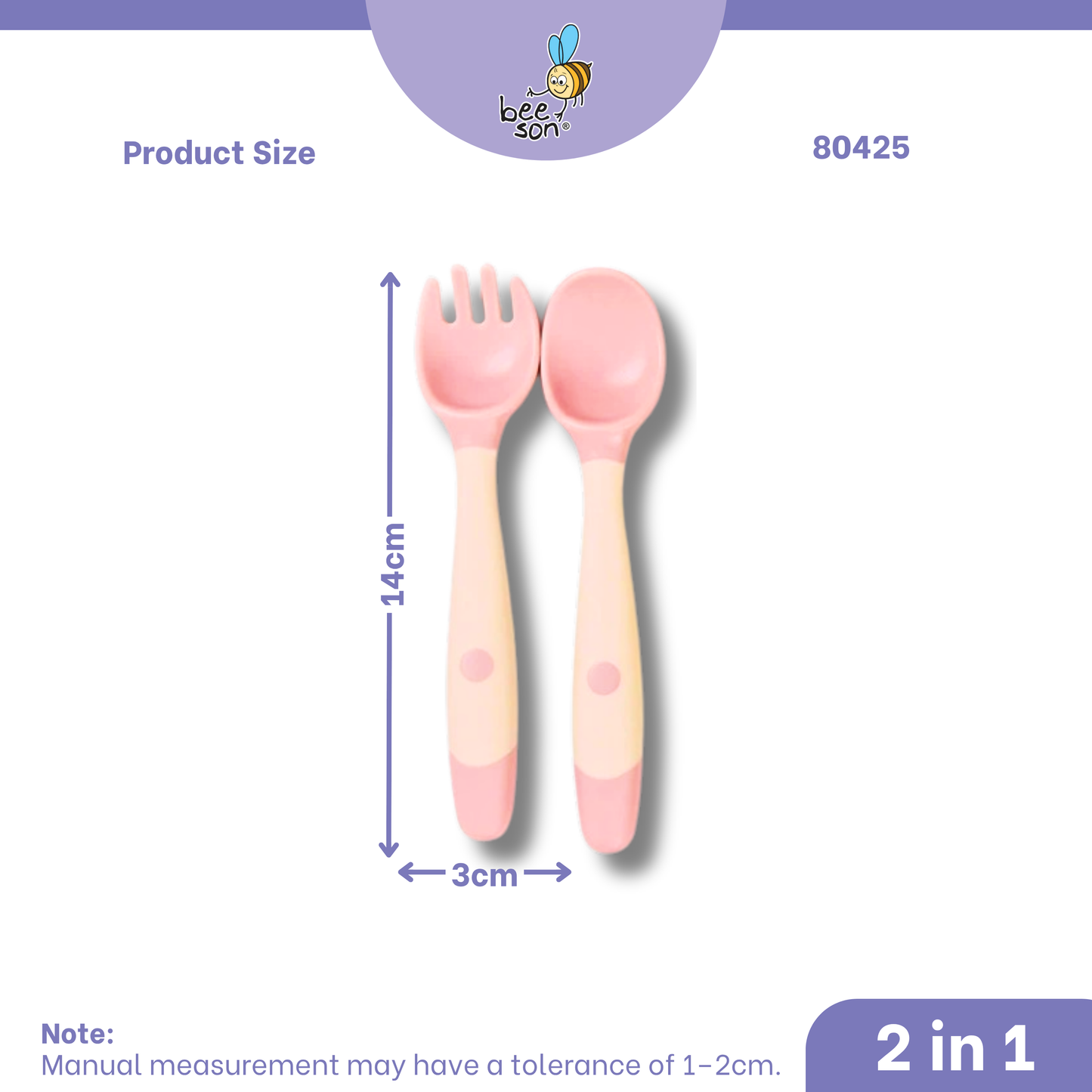 Beeson 2 in 1 Baby Bendable Training Spoon & Fork Set 80425