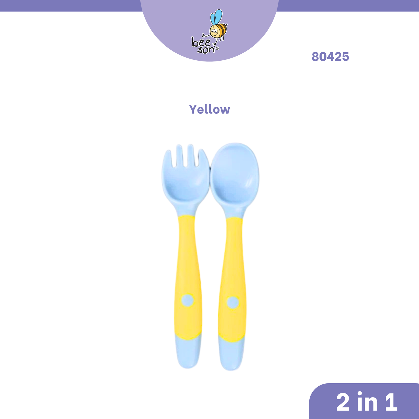 Beeson 2 in 1 Baby Bendable Training Spoon & Fork Set 80425