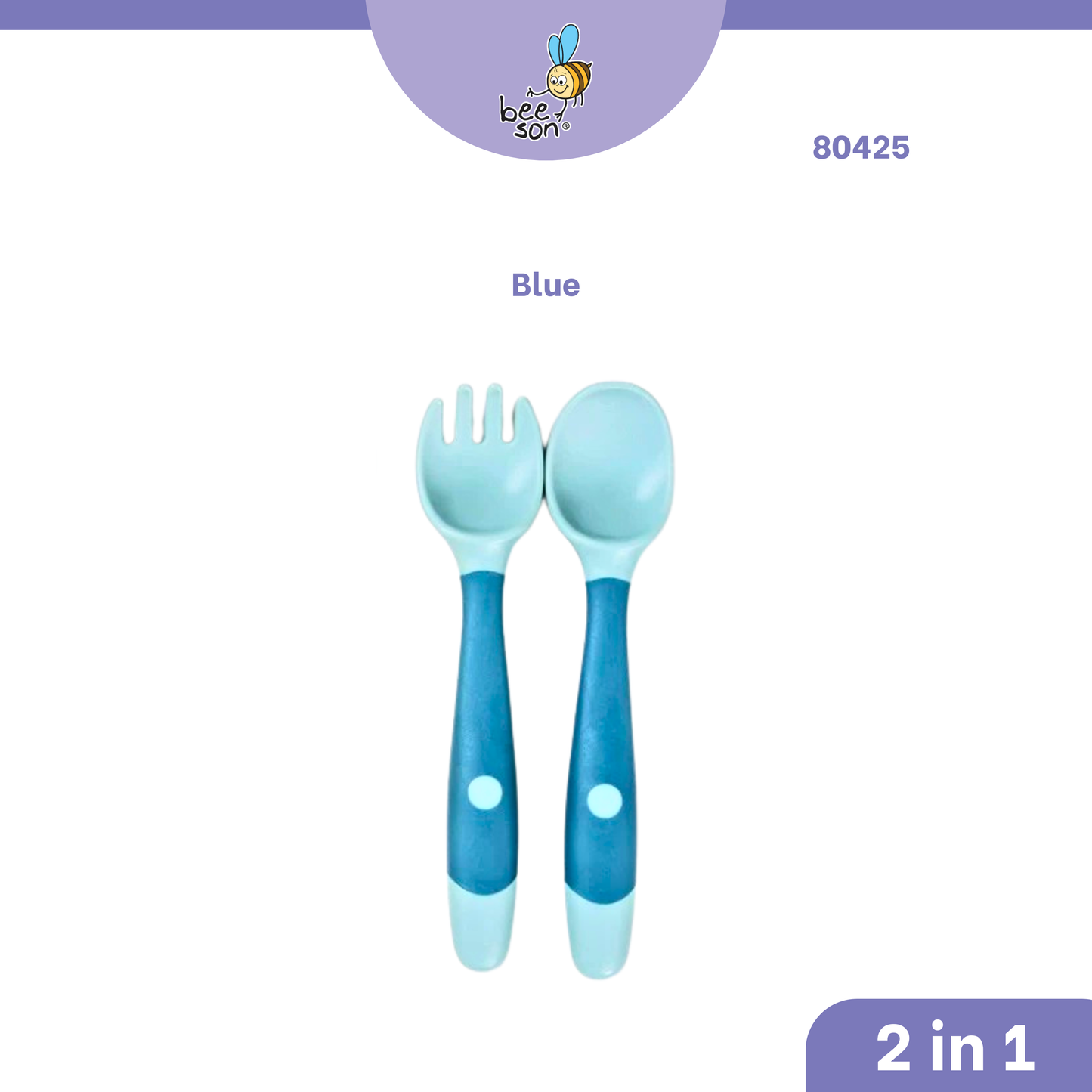 Beeson 2 in 1 Baby Bendable Training Spoon & Fork Set 80425