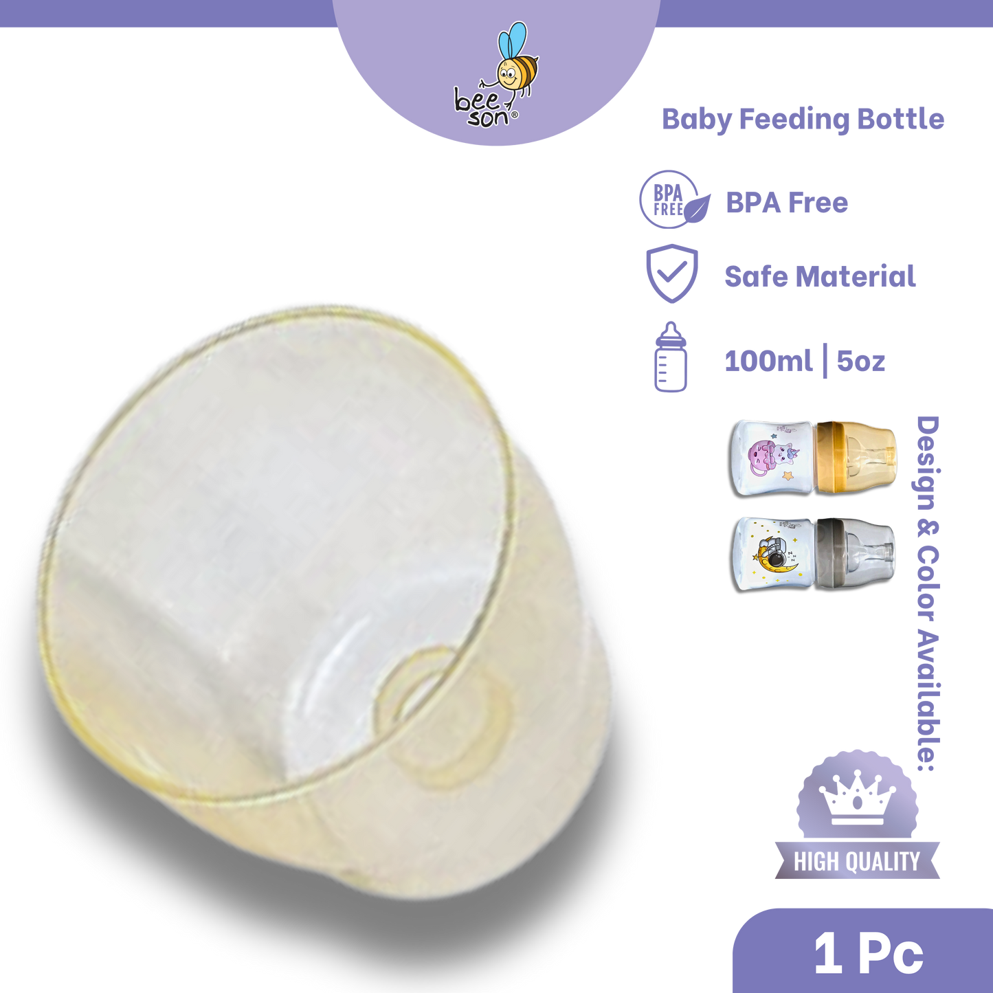 Beeson 100ml | 5oz Baby Wide Neck Feeding Bottle 80510