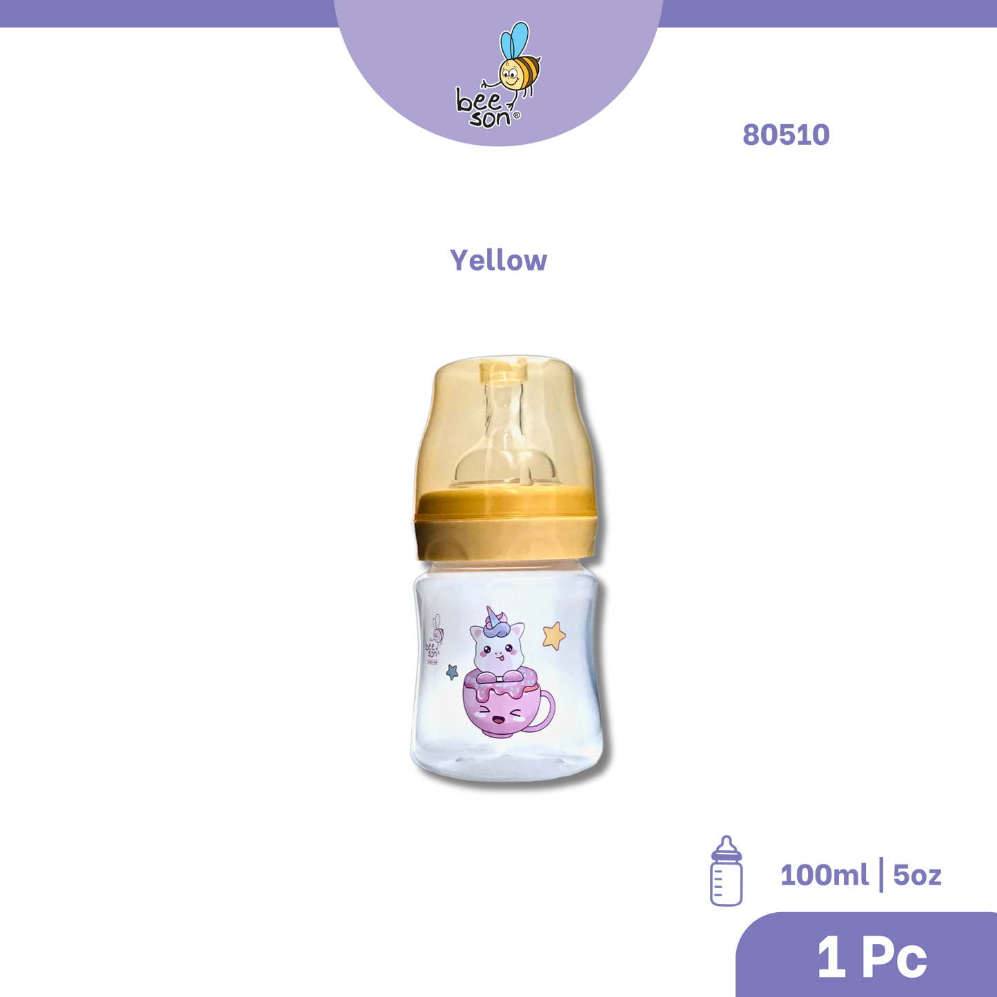 Beeson 100ml | 5oz Baby Wide Neck Feeding Bottle 80510