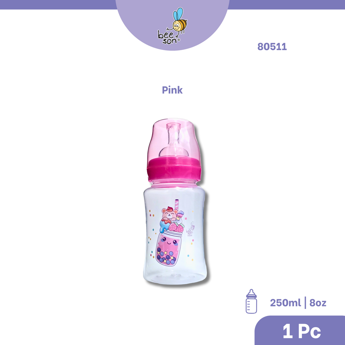 Beeson 250ml | 8oz Baby Wide Neck Feeding Bottle 80511
