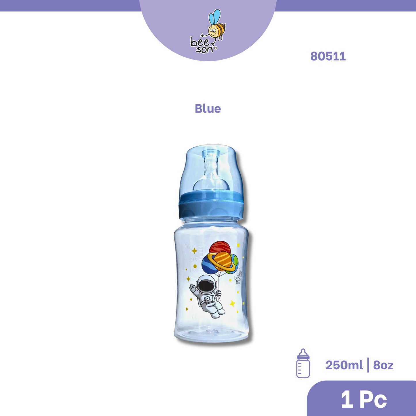 Beeson 250ml | 8oz Baby Wide Neck Feeding Bottle 80511