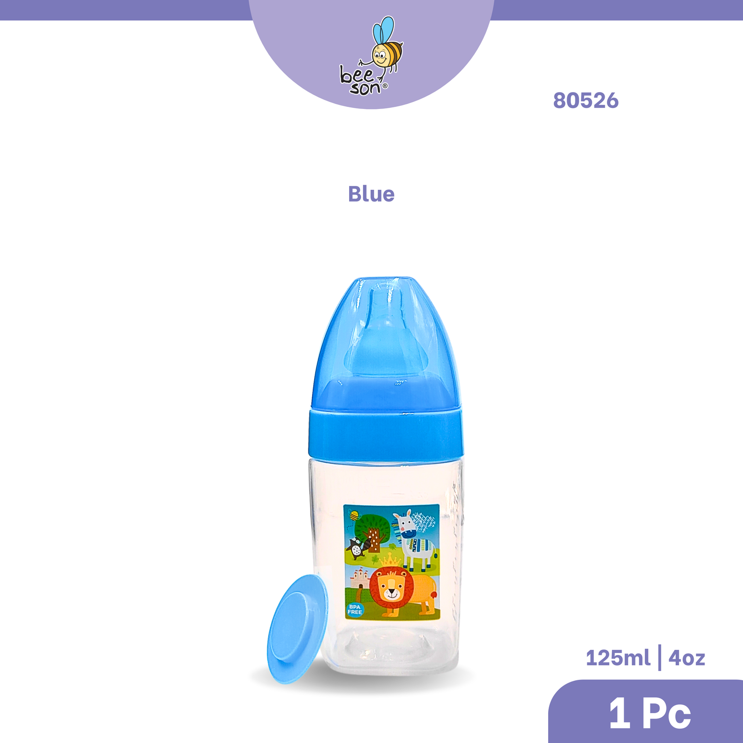 Beeson 125ml | 4oz & 250ml | 8.45oz Square Design Wide Neck Feeding Bottle 80526 | 80527