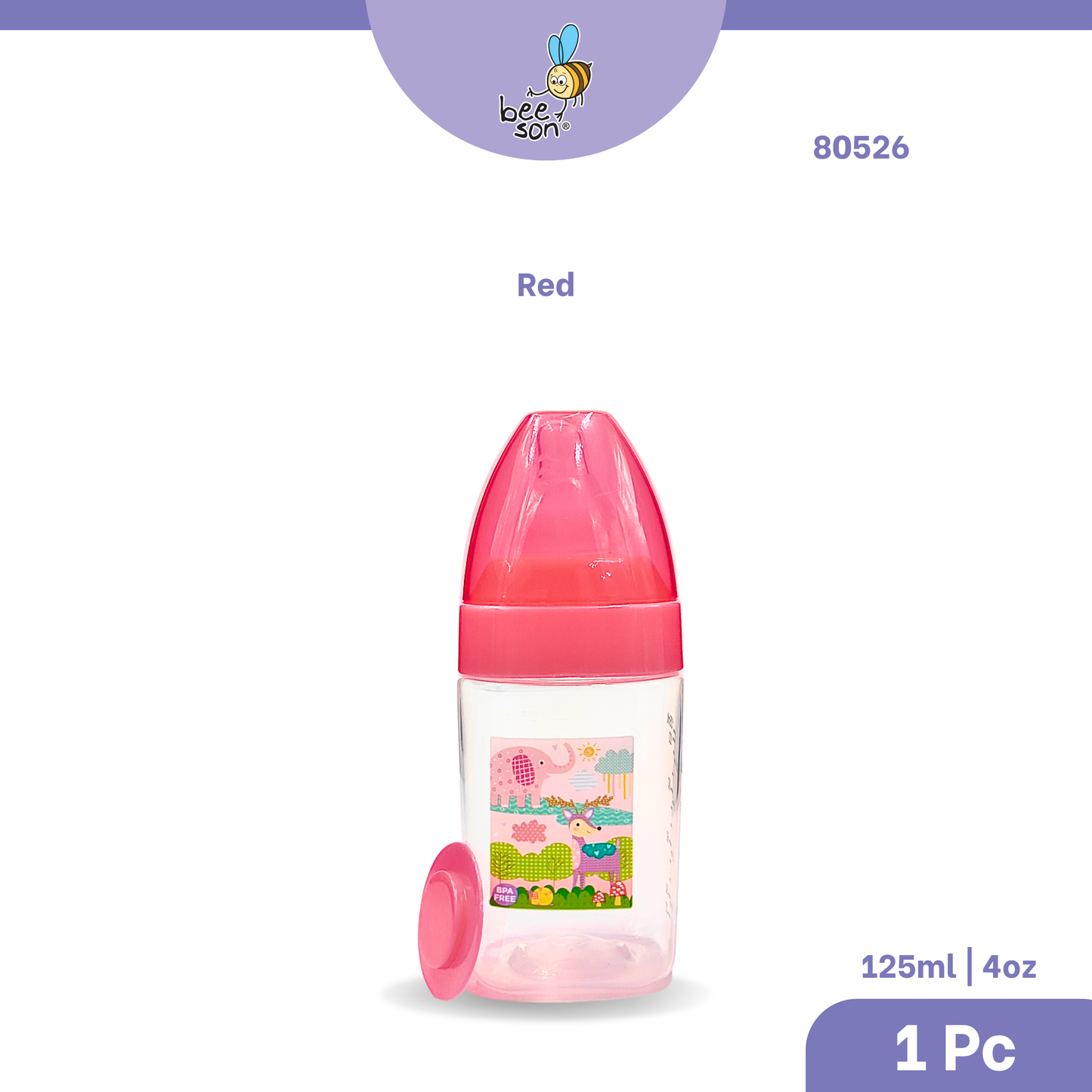 Beeson 125ml | 4oz & 250ml | 8.45oz Square Design Wide Neck Feeding Bottle 80526 | 80527