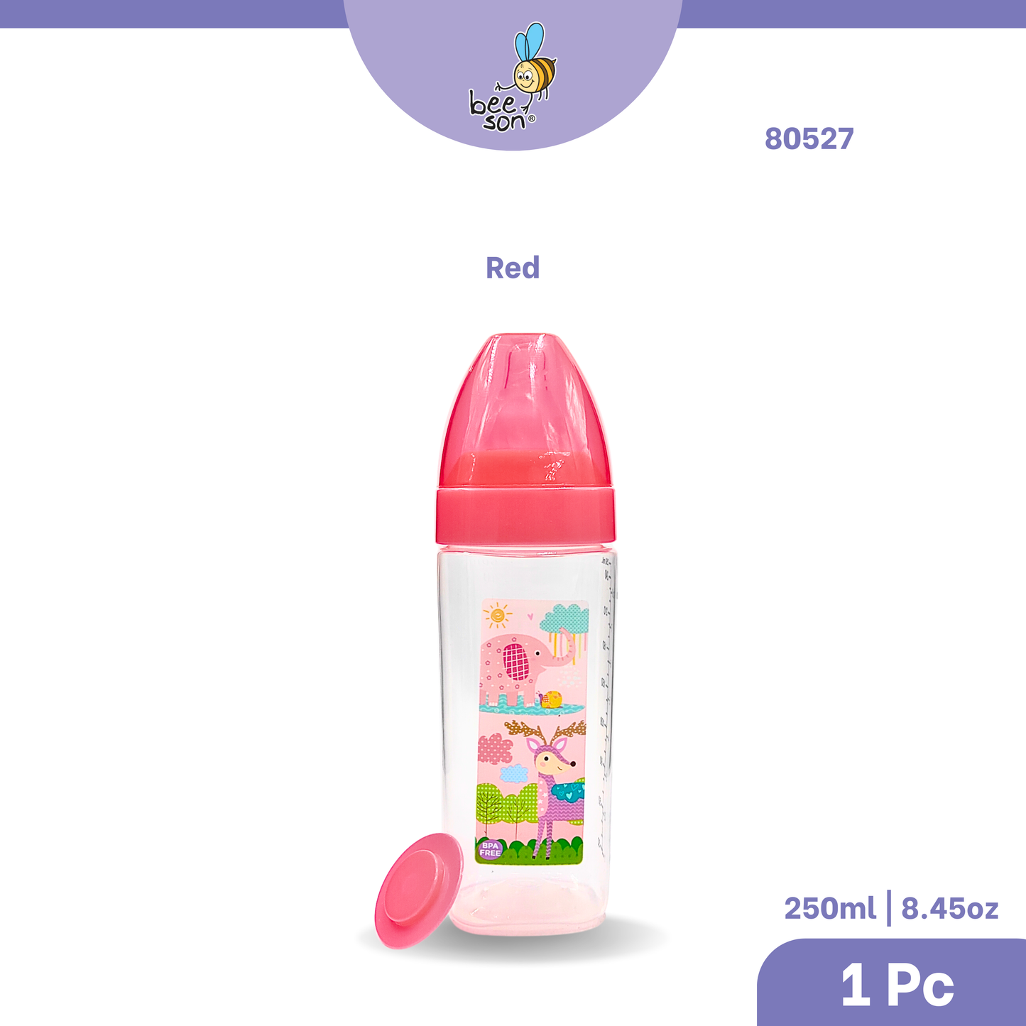 Beeson 125ml | 4oz & 250ml | 8.45oz Square Design Wide Neck Feeding Bottle 80526 | 80527