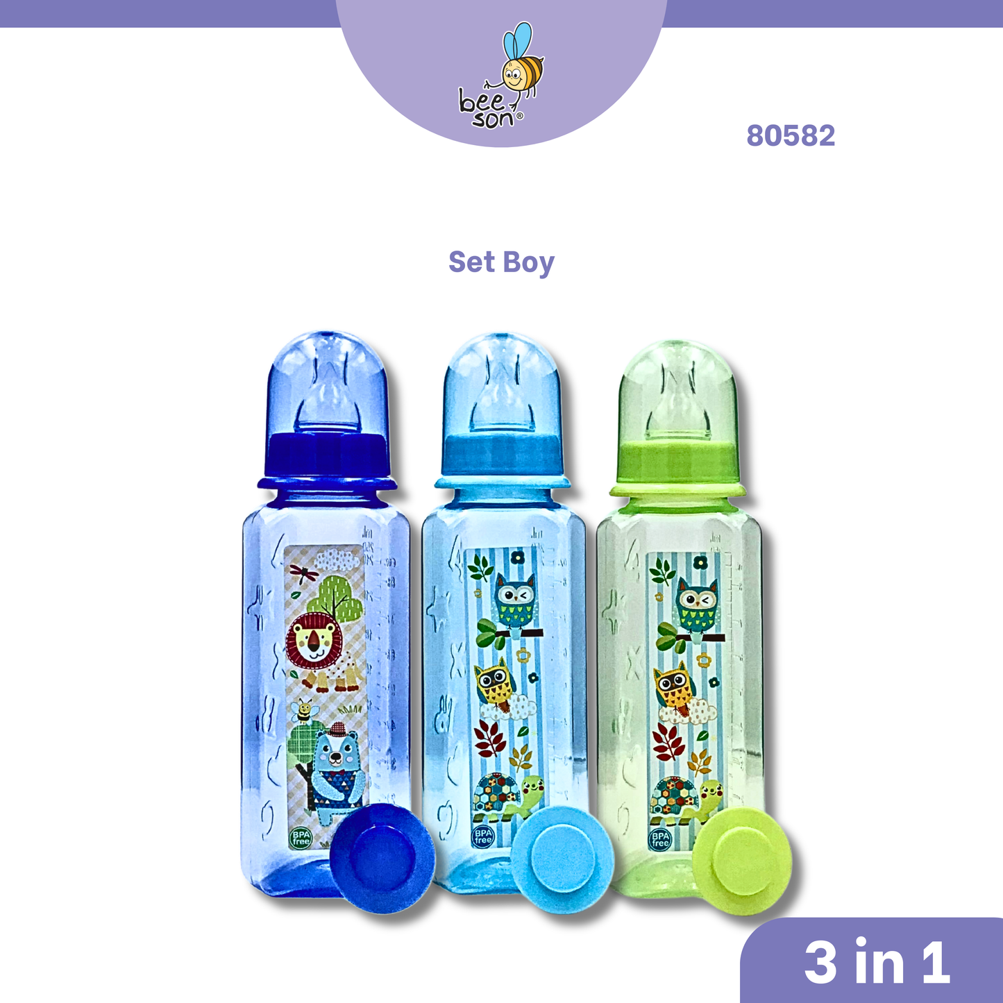 Beeson 8oz/250ml | 3in1 | Single Standard Neck Feeding Bottle 80517 | 80582