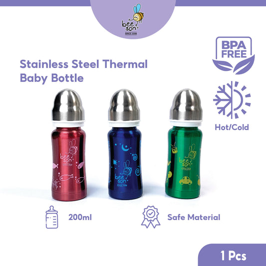 Beeson 200ml Stainless Steel Thermal Baby Feeding Bottle 80720 80592