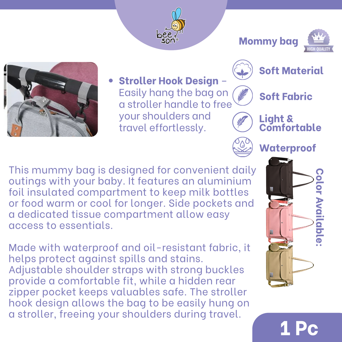 Beeson Multi-Functional Mommy Bags with Insulated Compartment | 80740