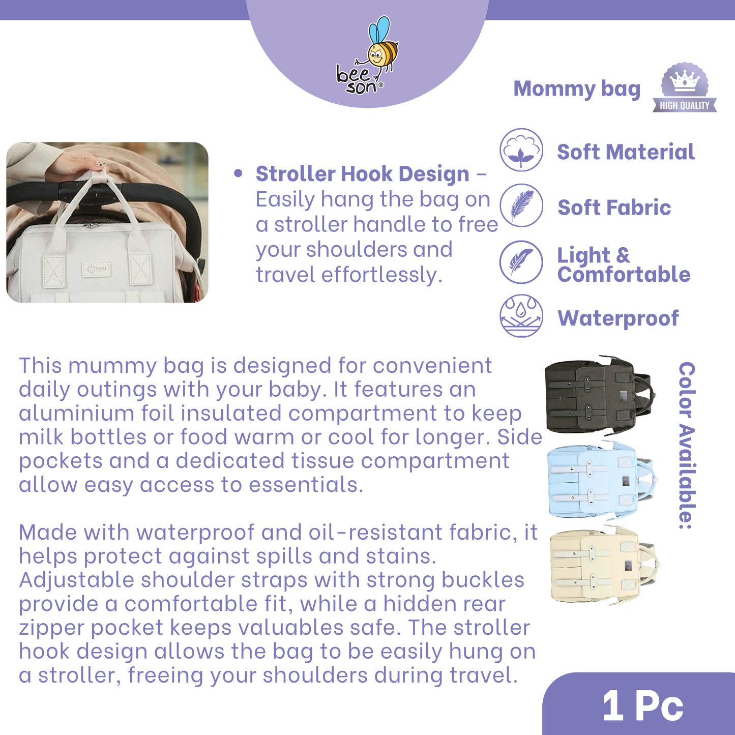 Beeson Multi-Functional Mommy Bags with Insulated Compartment | 80741