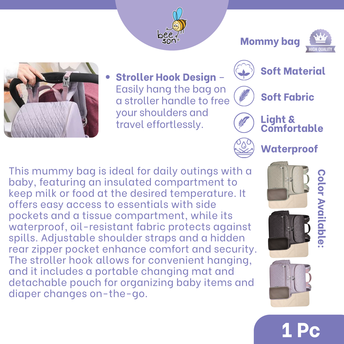 Beeson Multi-Functional Mommy Bags with Insulated Compartment | 80744