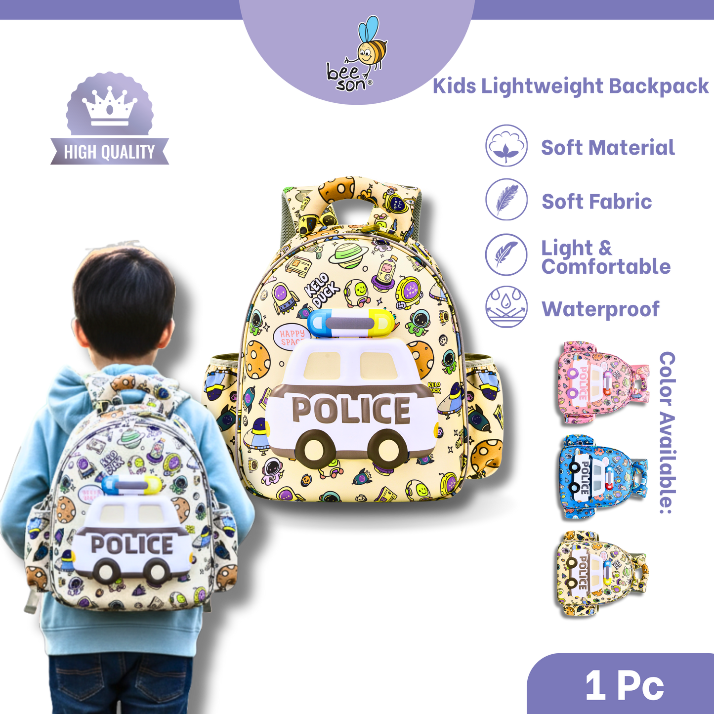 Beeson Kids Lightweight Backpack – Breathable, Comfortable & Easy Carry | 80761