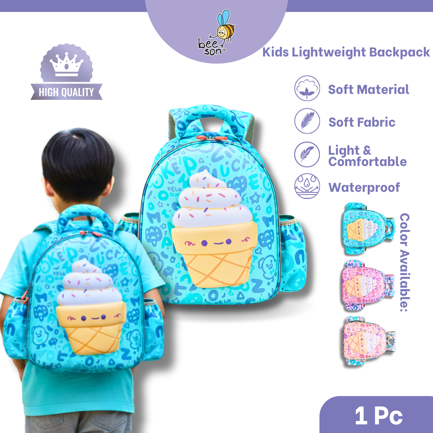 Beeson Kids Lightweight Backpack – Breathable, Comfortable & Easy Carry | 80763
