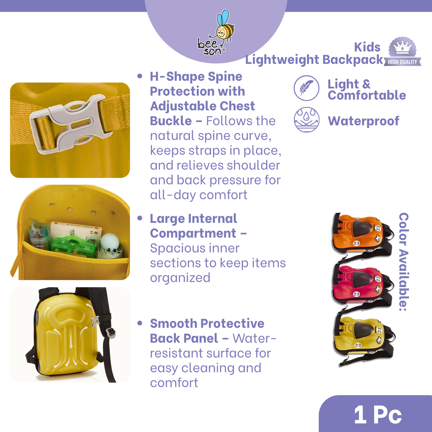 Beeson Kids Lightweight Backpack – Breathable, Comfortable & Easy Carry | 80766
