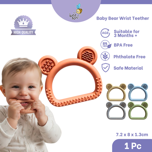 Beeson Soft Silicone Baby Bear Wrist Teether 80806