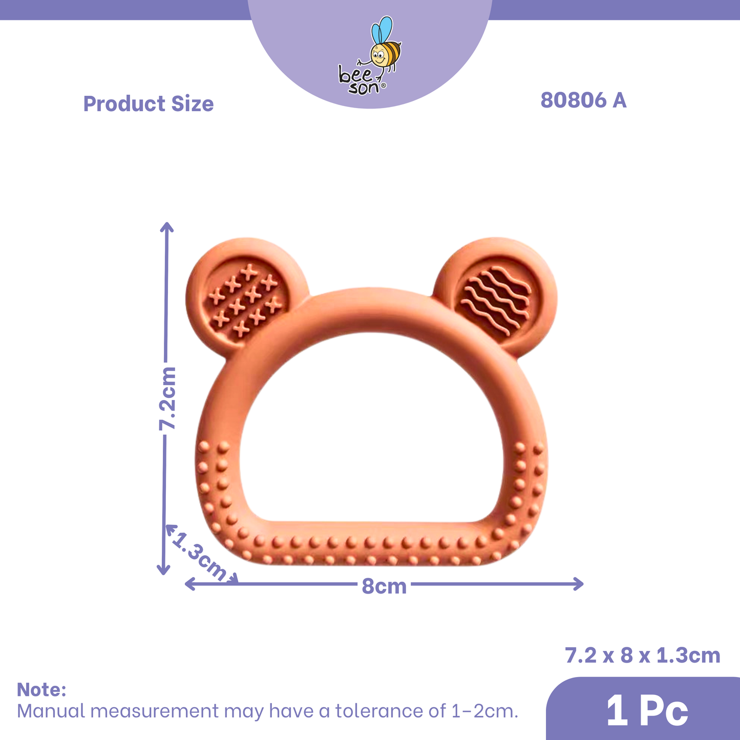 Beeson Soft Silicone Baby Bear Wrist Teether 80806