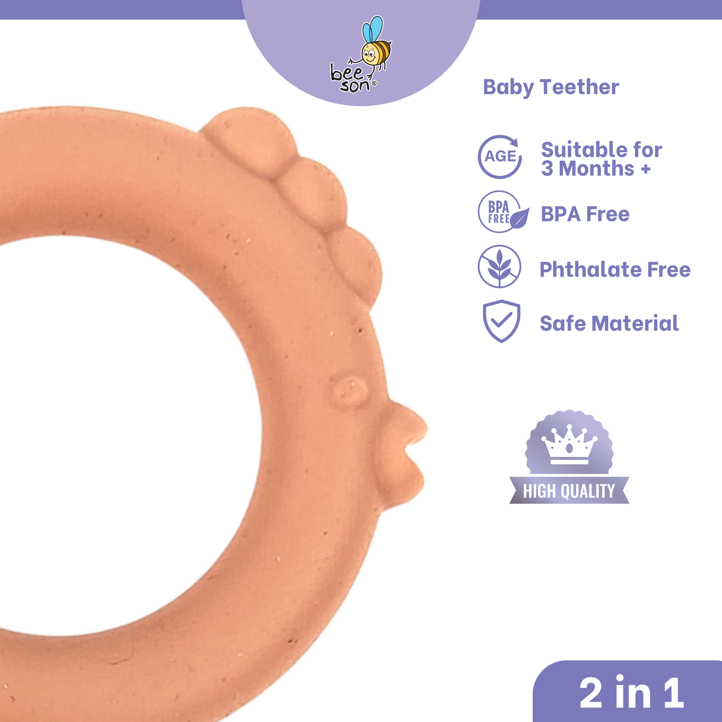 Beeson 2in1 Soft Silicone Baby Teether 80812