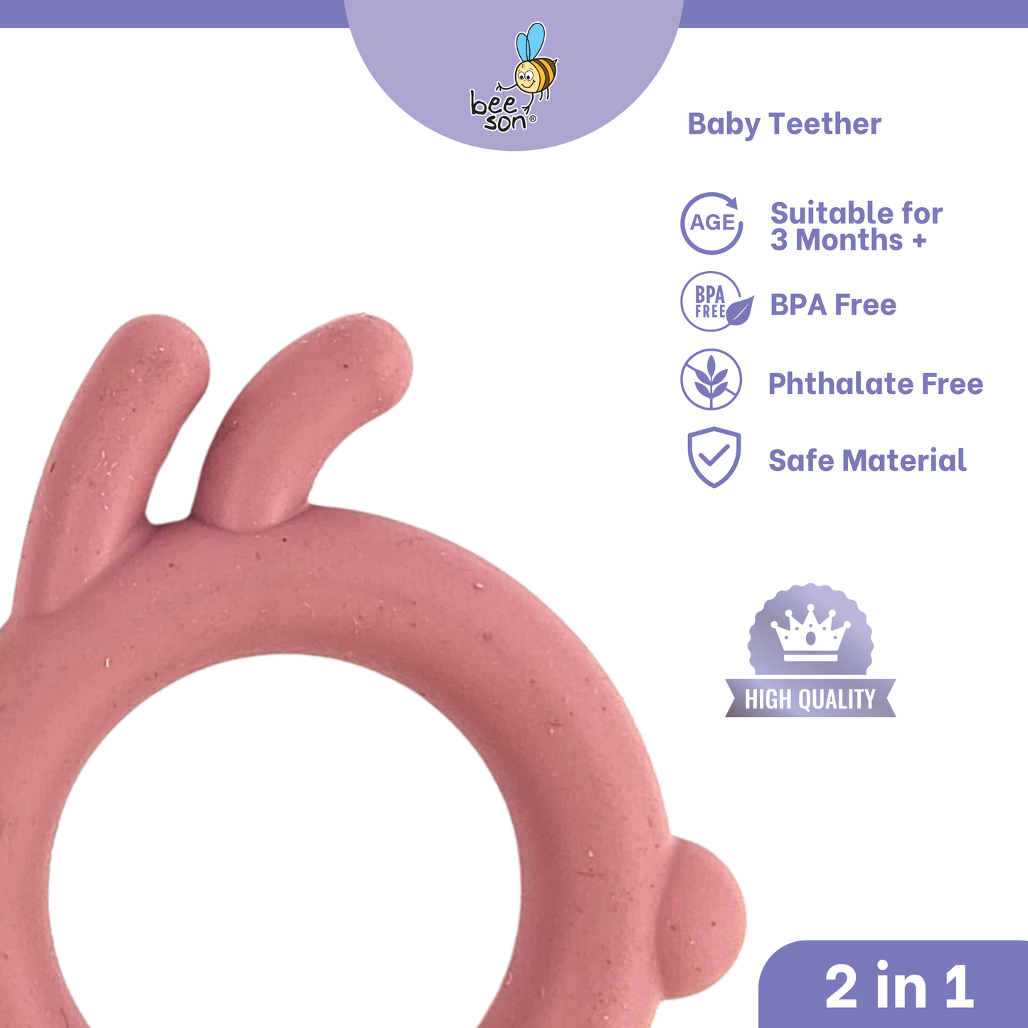 Beeson 2in1 Soft Silicone Baby Teether 80812