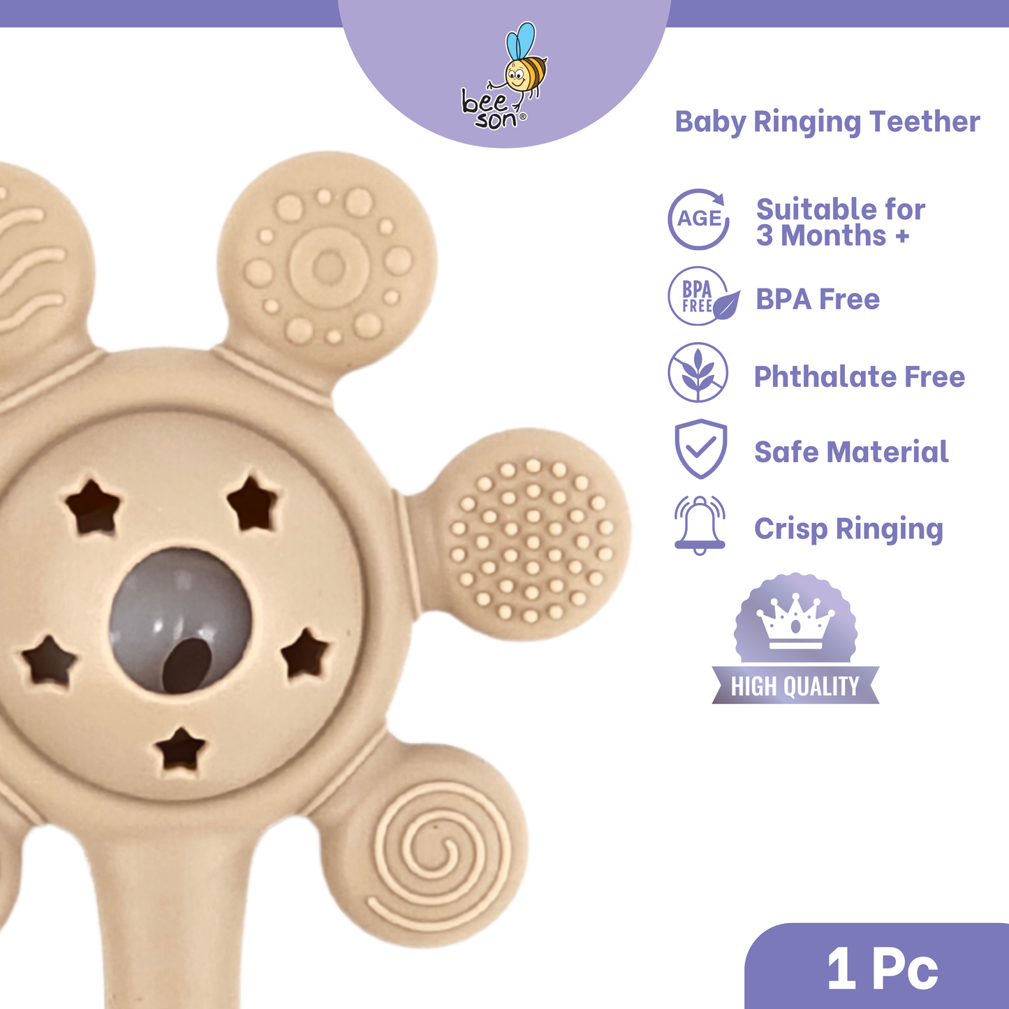 Beeson Soft Silicone Baby Ringing Teether 80814 | 80815 | 80819