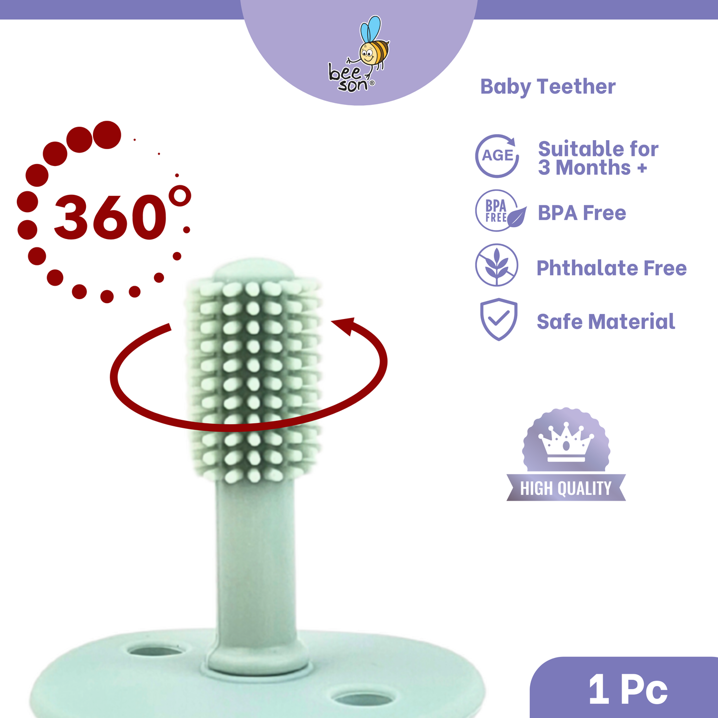 Beeson Soft Silicone Baby Teether 360 80816