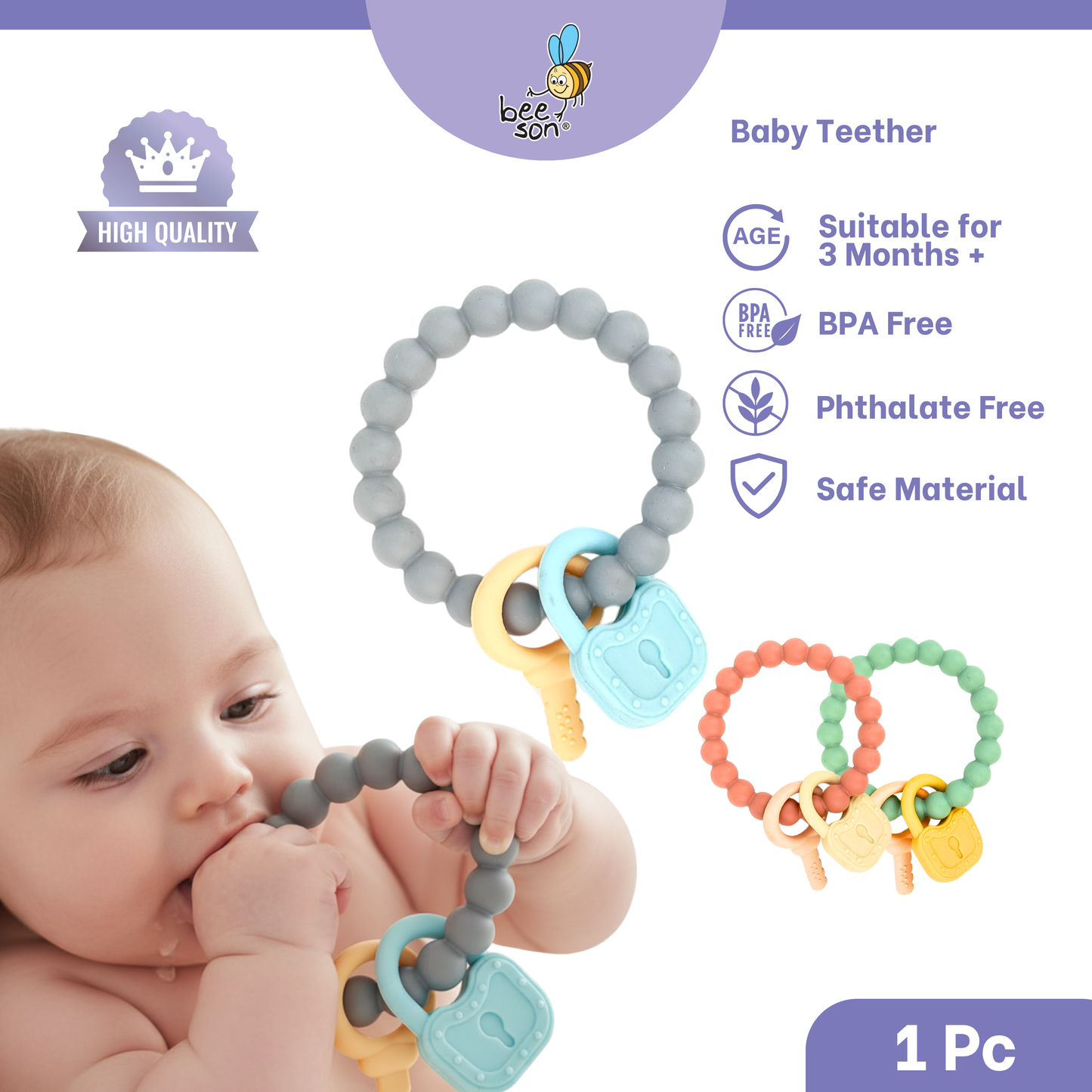 Beeson Soft Silicone Baby Teether 80818