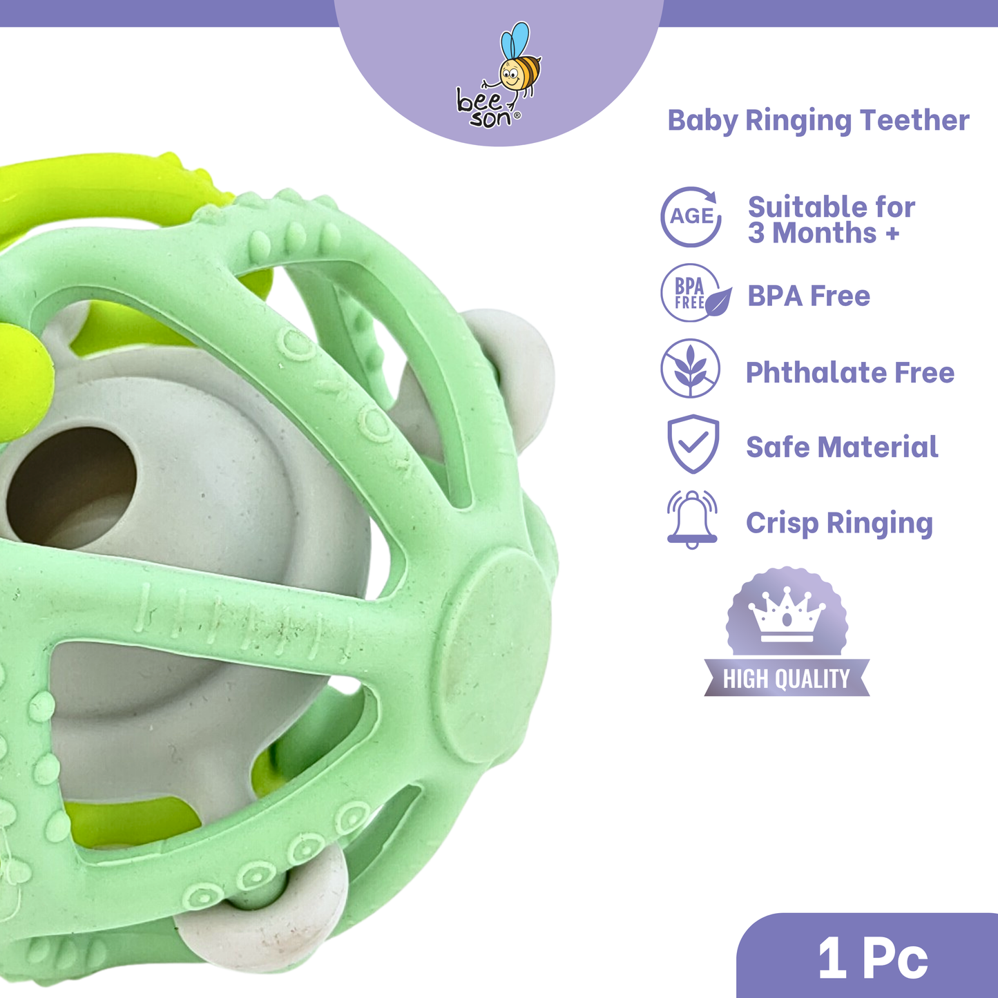Beeson Soft Silicone Baby Ringing Teether 80814 | 80815 | 80819