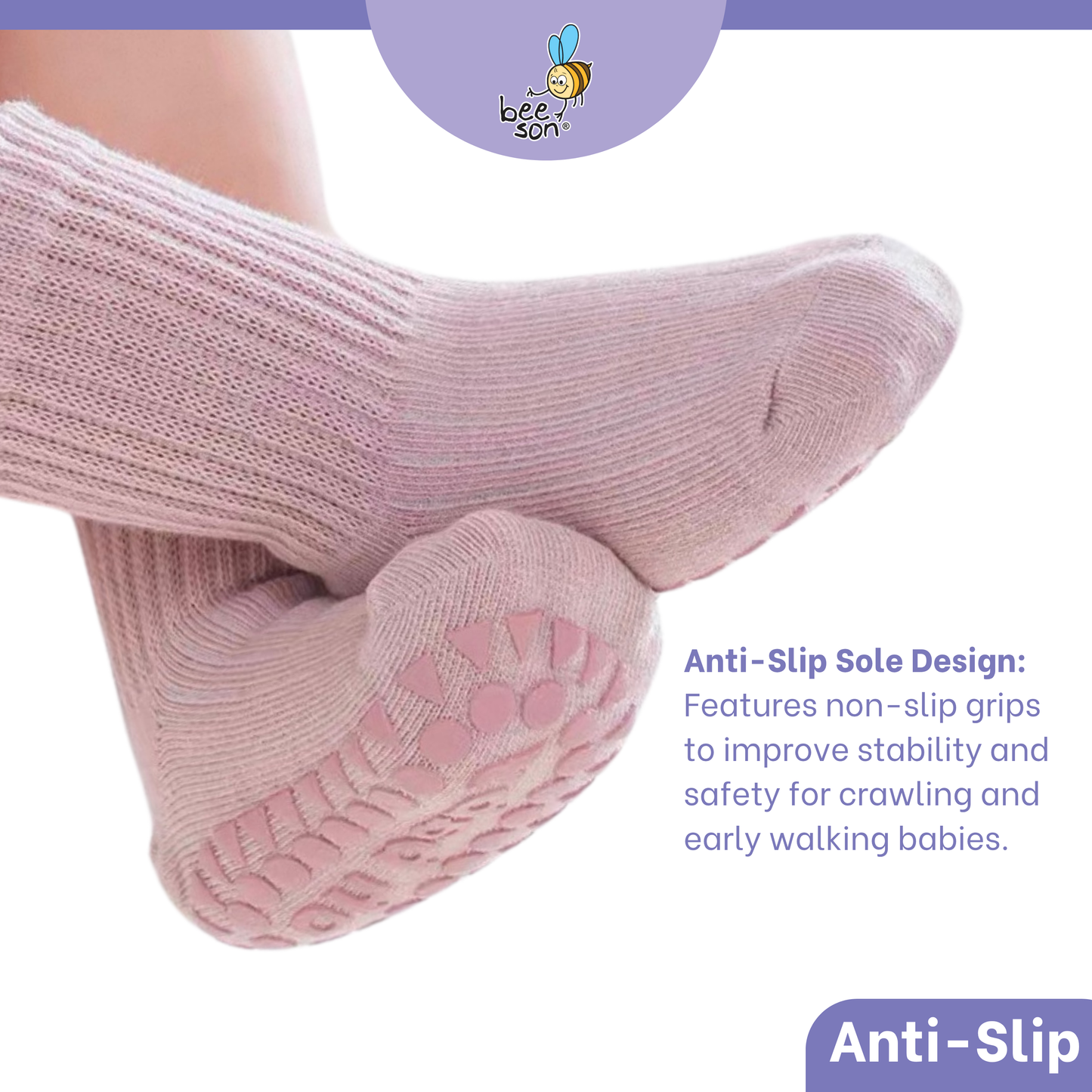 Beeson 2in1 | 3in1 | Baby Girl | Boy Socks Unisex Anti-Slip 80980 | 80981 | 80982 | 80983