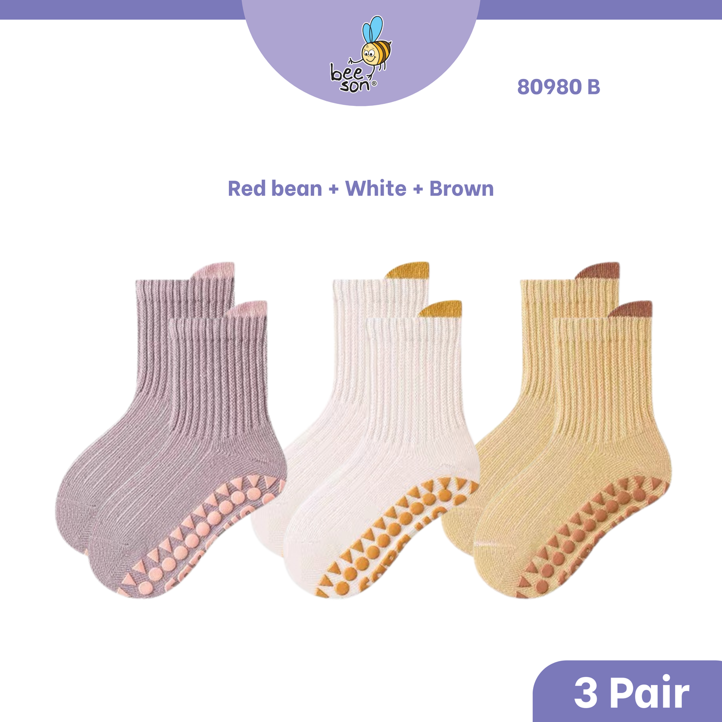 Beeson 2in1 | 3in1 | Baby Girl | Boy Socks Unisex Anti-Slip 80980 | 80981 | 80982 | 80983