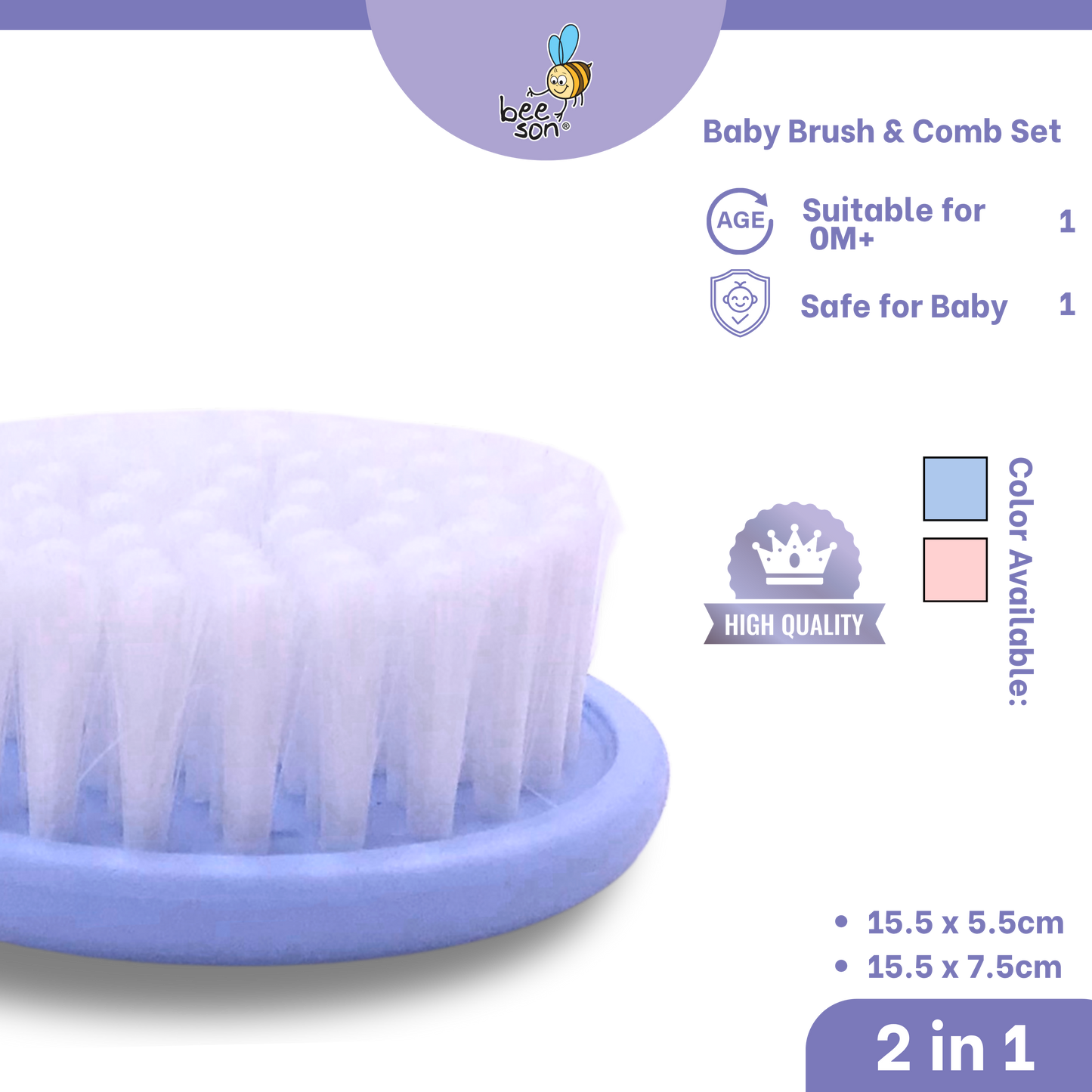 Beeson 2 IN 1 Baby Brush & Comb Set | Tender TLC for Tiny Tresses 81229